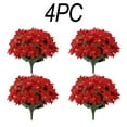 4PC Christmas Red Flowers For Porch Garden Indoor Outdoor Christmas
