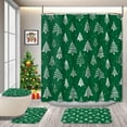 4PC Christmas Shower Curtain Sets with Rugs for Bathroom,Red Truck