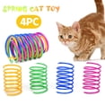 thumbnail image 1 of Interactive Cat Spring Toy 4-Pack Colorful Bouncing Balls with Textured Scratcher Base, Durable Pet Toy for Indoor Exercise & Play, 1 of 8