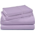 thumbnail image 1 of 4PC Cot Sheet Sets-1 Flat Sheet, 1 Fitted Sheet 10" Deep Pocket & 2 Pillowcover, 100% Egyptian Cotton, 600TC, Perfect for Camp Bunk, Guest Beds-Lavender Solid, RV Camper King Size, 1 of 5
