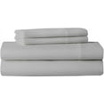 thumbnail image 1 of 4PC Cot Sheet Sets-1 Flat Sheet, 1 Fitted Sheet 10" Deep Pocket & 2 Pillowcover, 100% Egyptian Cotton, 600TC, Perfect for Camp Bunk, Guest Beds-Light Gray Solid, Three Quarter Size, 1 of 5