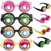 4PC Crazy Eyes Glasses, Googly Eyes Glasses, Novelty Shaking Eye Glasses, Funny Glasses, Gag Gifts for Adults Party