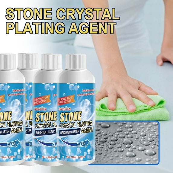 4PC Crystal Plating Agent Kitchen Quartz Tile Countertop Scratch Repair Cleaning Stains Brightener 100ml