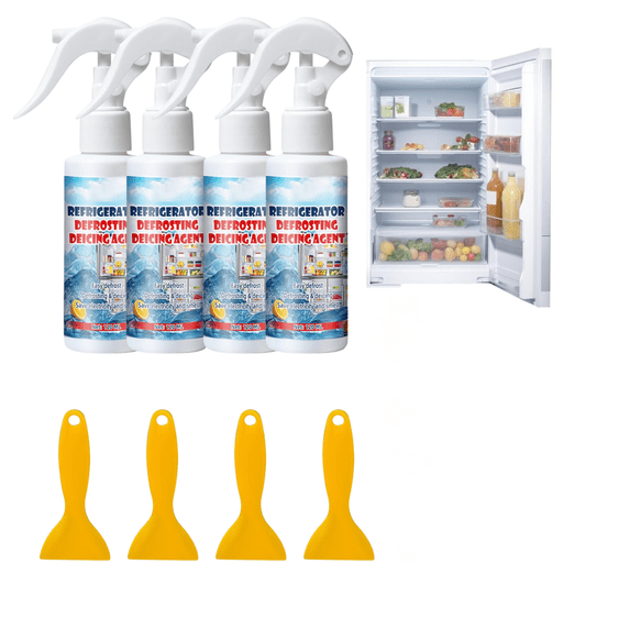 4PC Defrosting Spray For Fridge Freezer, Refrigerator Cleaning, Defrost Spray Frost Remover for Cleaning Inside Refrigerator, Defrost Spray for Fridge and Freezer