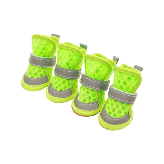 4PC Dog Shoes for Hot Pavement, Breathable Mesh Non- Paw Protectors, Reflective Design Booties for Small Dogs, Cats, Puppy, Indoor and Outdoor Daily Use, Adjustable Straps