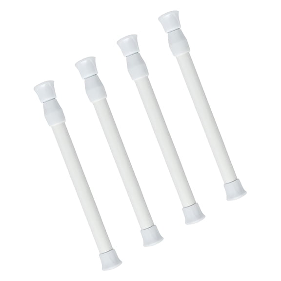 4PC Easy-Install Tension Shower Rods, Flexible PVC Structure for Bathroom Organization & Decor