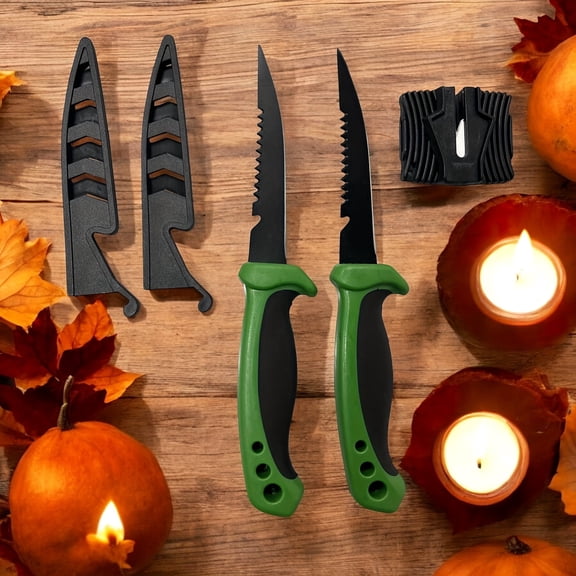 ATISEN Fillet Knives with Sharp Stainless Steel Non-Stick Blades, Non-Slip Handles, Includes Towel & Knife Sharpener