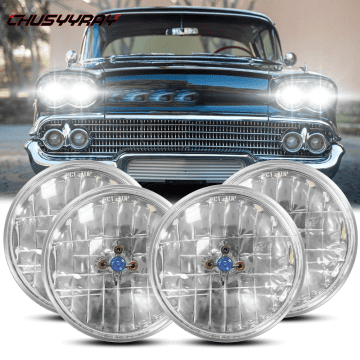 4PC Fit Chevy Corvette 1964-1982 DOT 5.75 5-3/4 inch Headlights Halogen Hi/Lo