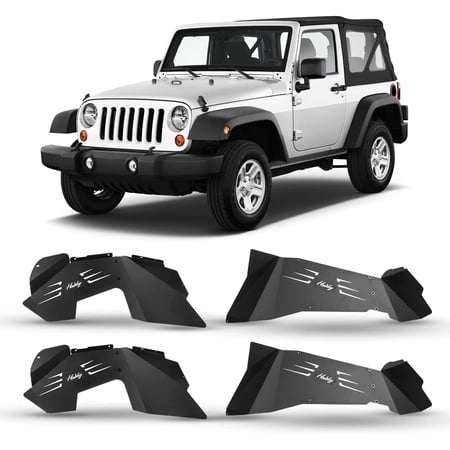 4PC Front+Rear Inner Fender Flares For 2007-2018 Jeep Wrangler JK JKU Bolt-on Style