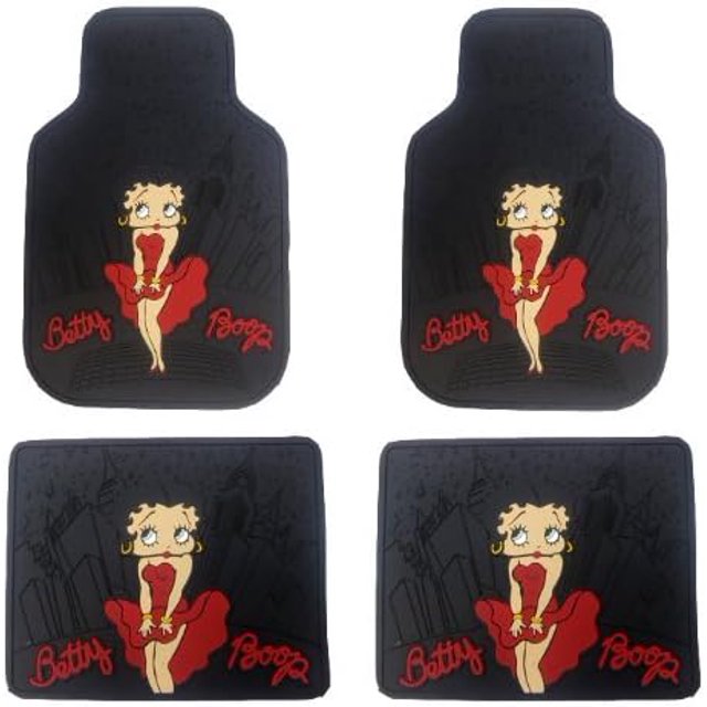 4PC Front & Rear Rubber Floor Mats Set Betty Boop NY New York City