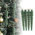 thumbnail image 1 of 4PC Glitter Icicle Ornament 8 Inch Long for Christmas Tree Decoration and Holiday Xmas Party Hanging(Green), 1 of 6