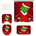 4PC Grinch Bathroom Grinch Christmas Shower Curtain Set Complete with
