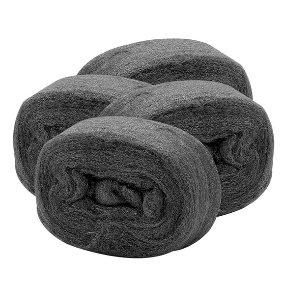 4PC Industrial Strength Steel Wool Bundle Made of Metal for Deep Cleaning of Metal and Stone