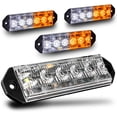 thumbnail image 1 of 4PC LAMPHUS PlanarFlash PFLH06 Ultra Flat LED light head [SAE Class 1] [72 Paterns] [180° of Coverage] [Fits in Small Places] Warning Lights for Police & Emergency Vehicles - Amber / White, 1 of 8