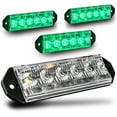 thumbnail image 1 of 4PC LAMPHUS PlanarFlash PFLH06 Ultra Flat LED light head [SAE Class 1] [72 Paterns] [180° of Coverage] [Fits in Small Places] Warning Lights for Police & Emergency Vehicles - Green / Green, 1 of 8