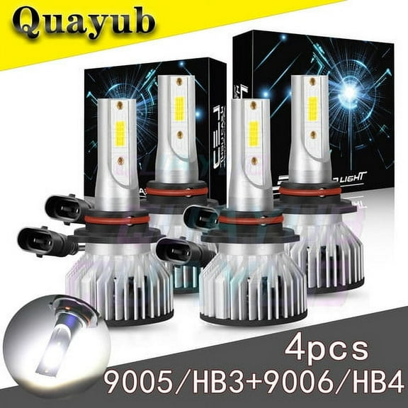 4PC LED Headlight Bulbs High & Low Beam Combo Kit 6000K For 1999-2004 Chevy S10 Pickup Truck