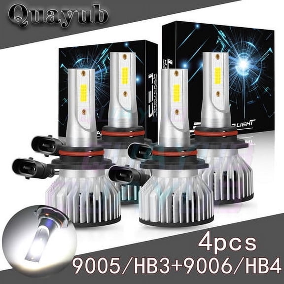 4PC LED Headlight Bulbs High & Low Beam Combo Kit 6000K For Chevrolet S10 1998-2003
