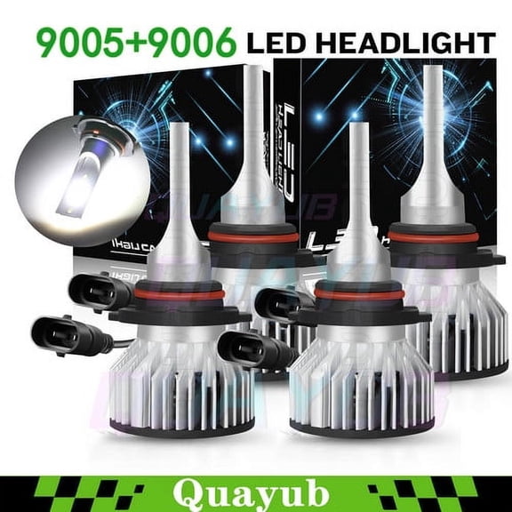 4PC LED Headlight Bulbs High & Low Beam Combo Kit 6000K For Chevy K1500 2500 Suburban 93-99