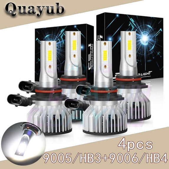 4PC LED Headlight Bulbs High & Low Beam Combo Kit 6000K For Dodge Charger 2006-2009