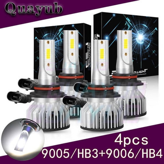 4PC LED Headlight Bulbs High & Low Beam Combo Kit 6000K For Ford Five Hundred 2005-2007