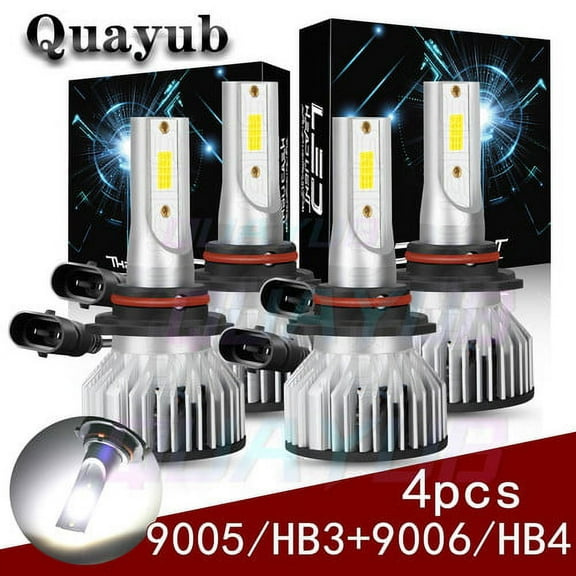 4PC LED Headlight Bulbs High & Low Beam Combo Kit 6000K For Lexus SC300 1994-2000