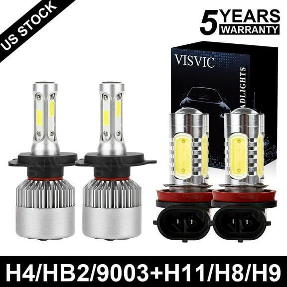 4PC LED Headlights Fog Lights White for Toyota Tundra 2014-2020 Tacoma 2012-2015