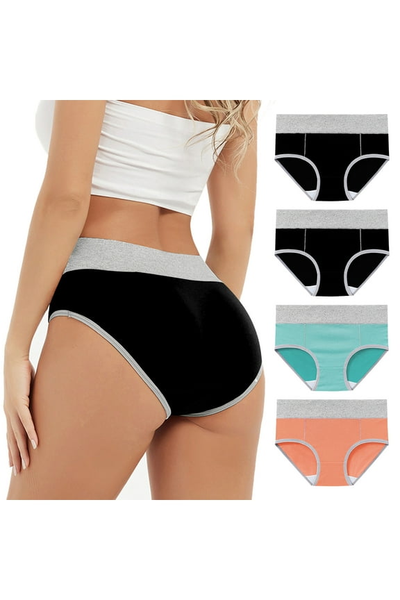 4PC Ladies Underwear Panties Womens Underwear Briefs Women's Briefs Underwear 4PC Women's Comfortable High Waisted Panties Women's Physiological Underpants