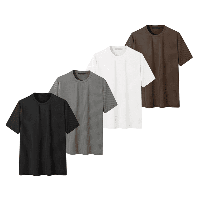 4PC Men T-Shirts Print Men's Dry Fit T Shirts, Athletic Running Gym Workout Short Sleeve Tee Shirts for Men, Breathable & Moisture Wicking with Odor Control Quick Dry Gym Tank Top for Men