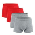 thumbnail image 1 of 4PC Men's Trunks Underwear Soft Breathbale with Stretchy Full Coverage Elastic Waistband Briefs Solid Color Lightweight Plus Size Briefs, 1 of 4