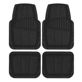 Auto Drive 4PC PREMIUM RUBBER CAR MAT TOLL BLACK- Universal Fit for Cars, Trucks,202WM35