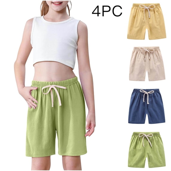 Boys 4PC linen shorts set