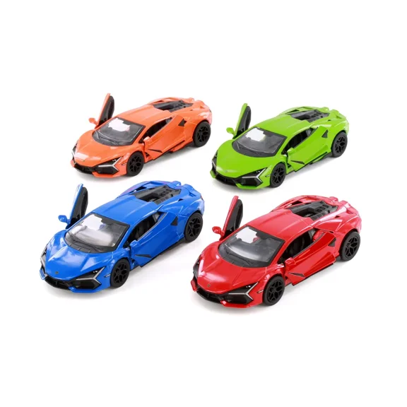 4PC SET: 5" Kinsmart Lamborghini Revuelto 1:38 Diecast Model Car Toy