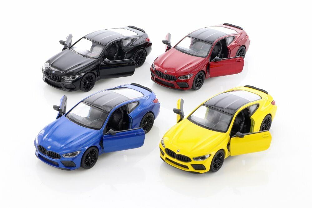 4PC Set: 5" Kinsmart BMW M8 Competition Coupe Diecast Model Toy Car 1:38