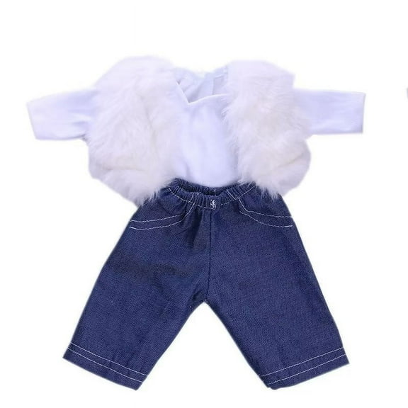 4PC/Set Doll Clothes Dress Outfit Vest Pants T-Shirt Set for 18 American Girl Generation Doll