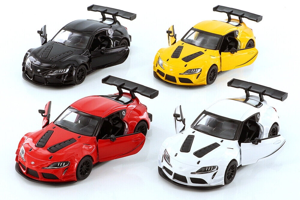 4PC Set- Kinsmart 5" Toyota GR Supra Racing Concept 1:36 Diecast Model Toy Car