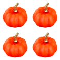 thumbnail image 1 of 4PC Small Artificial Orange Faux Pumpkins, Mini Decorative Pumpkins for Fall, Thanksgiving Table Centerpiece Decor, Halloween Realistic Pumpkin Decoration Ornaments for Seasonal Household Display, 1 of 5