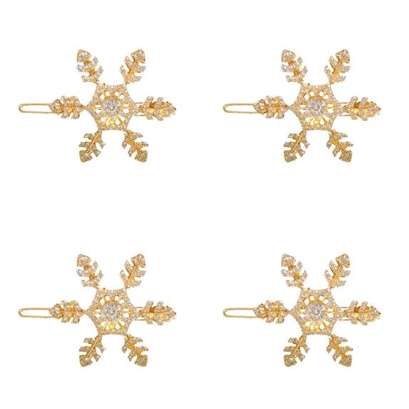 4PC Snowflake Rhinestone Hair Clips for Women, Bridal Wedding Party Holiday Hair Accessories, Rhinestone Hairpins for Girls and Women,1.6x2.1 Inch