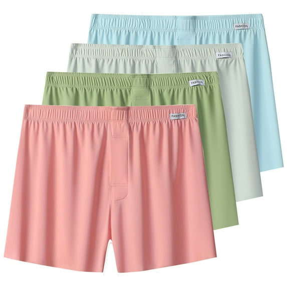 4PC Summer Plus Size Men Shorts Elastic Waist Solid Color Pajama Pants Sport Fashion Casual Loose Workout Shorts Sweatpants Athletic Gym Cargo Shorts L-5XL