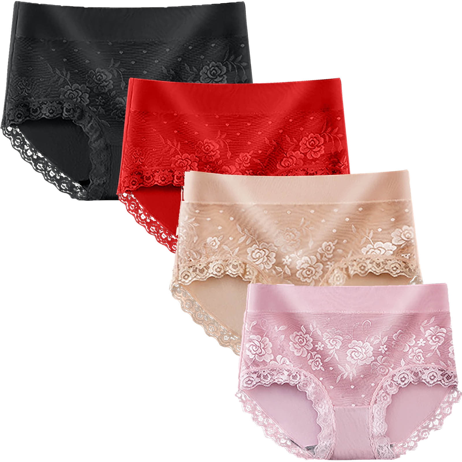 4PC Tawop Leak Proof Underwear for Women Lace Panties Comfortable