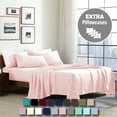 thumbnail image 1 of Swift Home 4-Piece Soft Lightweight Blush Microfiber Sheet Set with Extra Pillowcases, Twin, 1 of 5