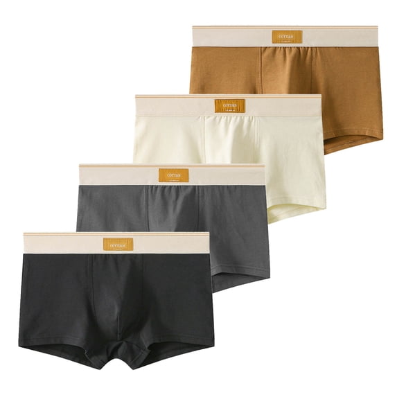 4PC Underwear Boxer Briefs Lightweight Big and Tall Boxers Athletic Breathable Comfort Flexible Briefs