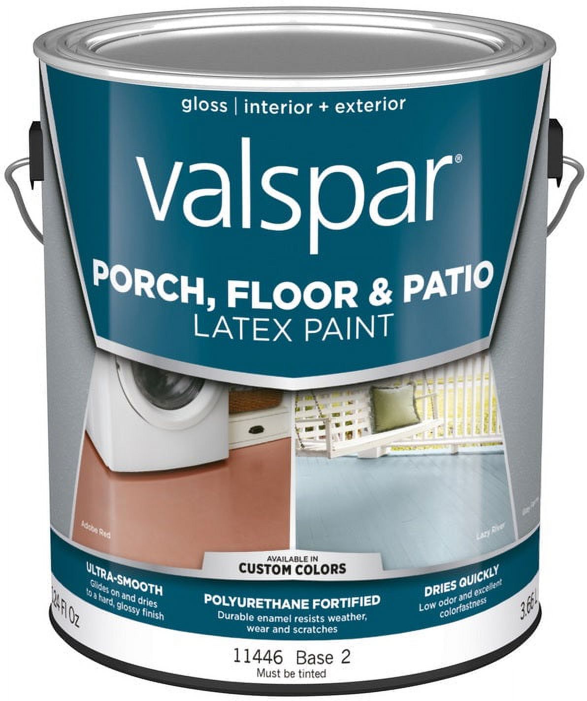 4PC Valspar Valspar 009.0011446.007 Latex Porch, Floor & Patio Paint, 1