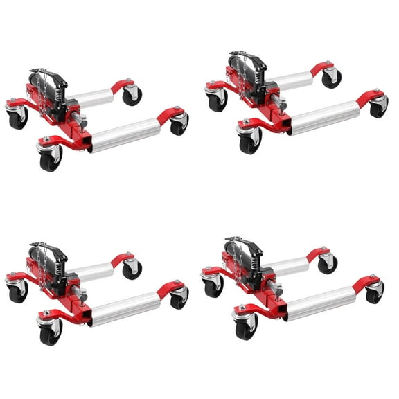 4PC Wheel Dolly, 1500LBS Capacity Car Dolly with Hydraulic Tire Jack for Vehicle Positioning for Truck RV Trailer