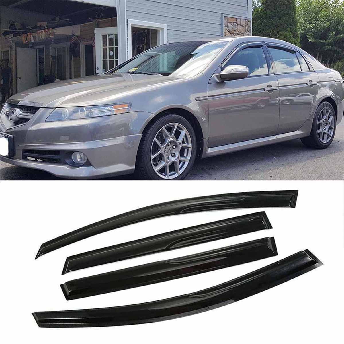 4PC Window Visor Deflector Mugen Style For 2004 2005 2006 2007 2008
