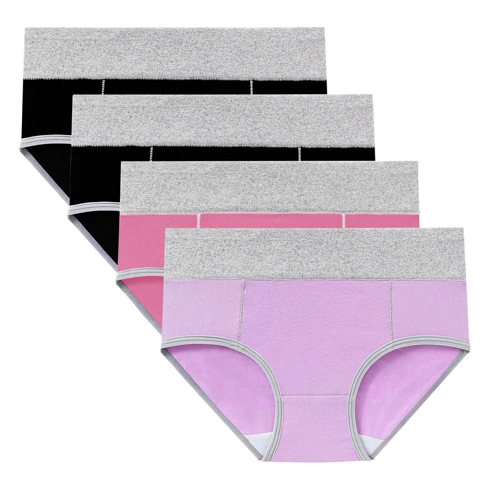 4PC Womens Period Underwear Menstrual Leakproof Panties High Waisted