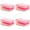 thumbnail image 1 of 4PC Zero Scratch Scrub Sponge, Double Sided Scouring Scrub Pad, Kitchen Pot Pan Cleaning Sponge, Dish Sponge, Multi Purpose Dish Scrubber, Household Tableware Washing Sponge,3.74 in,Pink*4, 1 of 5