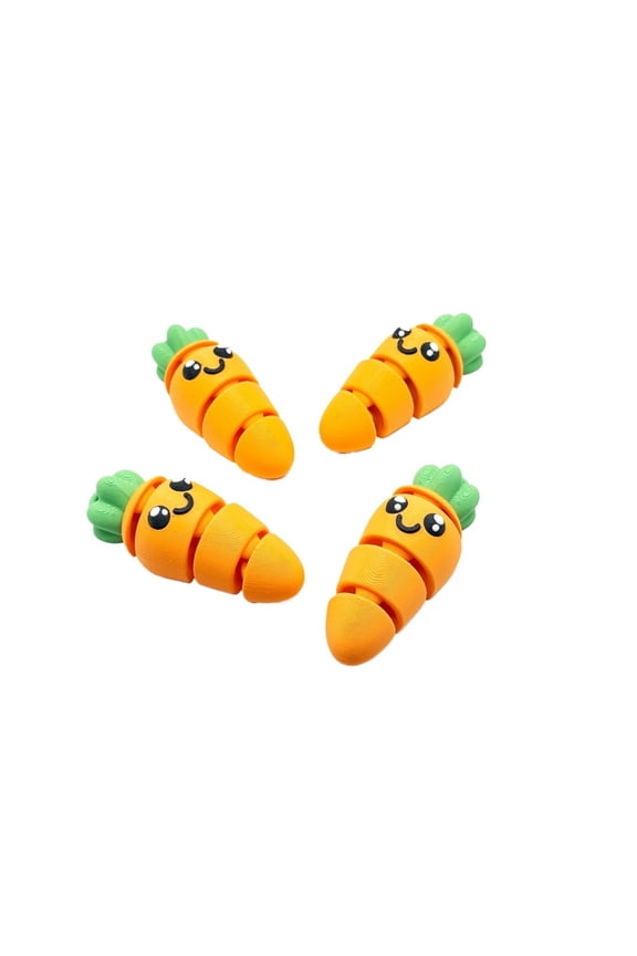 4PC movable cute carrot and key chain 3D printing