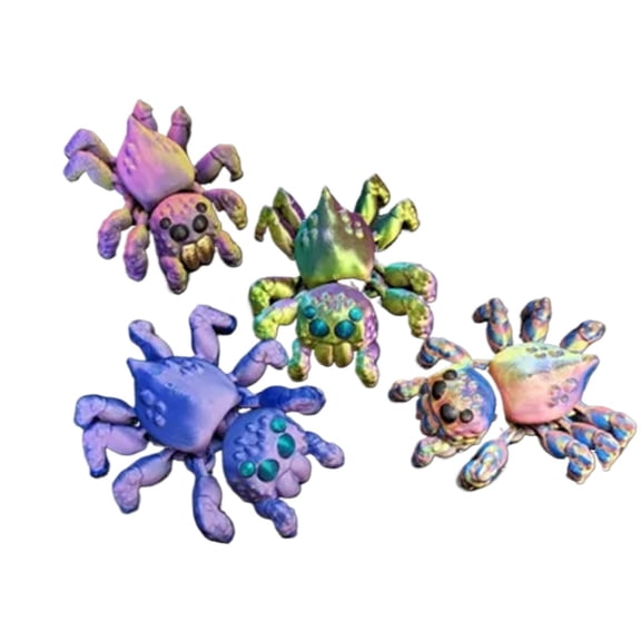 4PC movable jumping spider 3D printed decoration