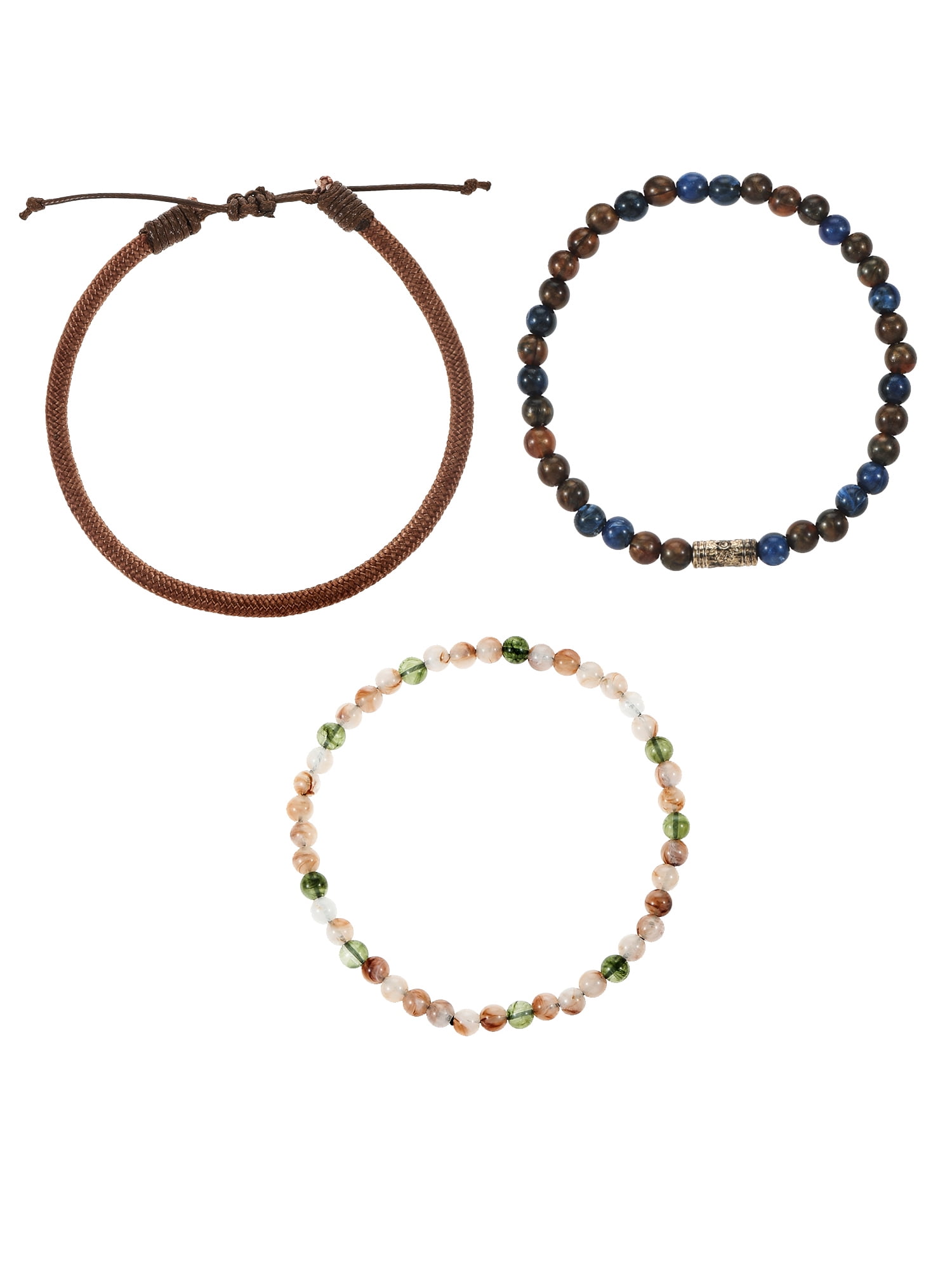 NO BOUNDARIES Men's Multicolor Stretch Bracelet, 4 Pieces