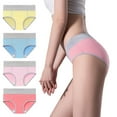 thumbnail image 1 of Womens Fashionable Sexy Briefs 4PCWomen's Large Seamless Cotton High Waist Briefs Hip Lifting Underpants Summer Comfortable Comfortable Briefs Panties, 1 of 6